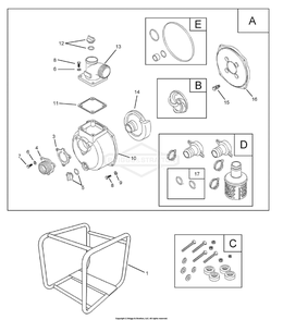 Water Pump Diagram and Parts List for 073030-0 WP3-65 Briggs and Stratton Water Pump